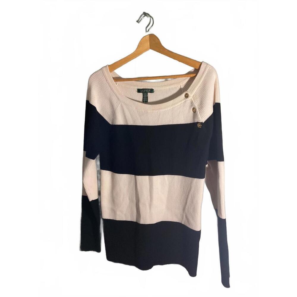Lauren Ralph Lauren Striped Nautical Sweater 1X